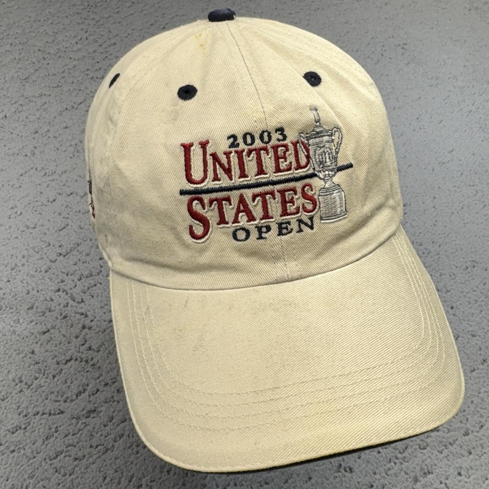 Vintage US Open Hat Cap Strap Back Mens 2003 Golf Olympia Fields Jim Furyk